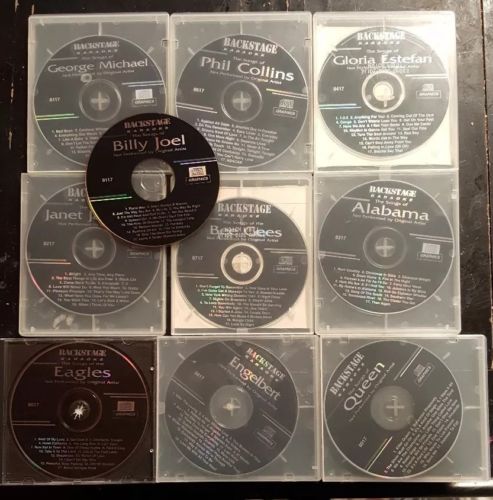 Backstage Karaoke CD Lot of 10 - Queen, Billy Joel, Phil Collins, Alabama
