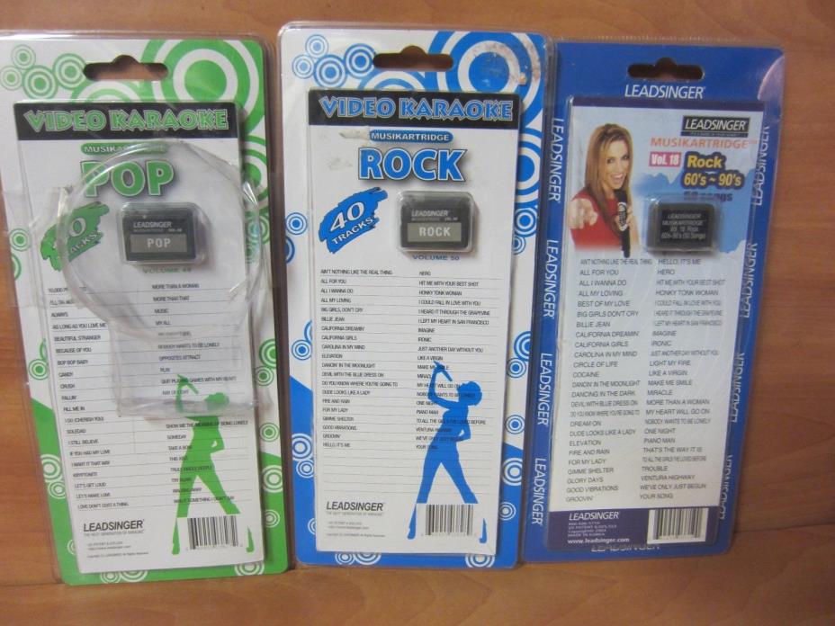 Lot of 3 Leadsinger Karaoke MUSIK CARTRIDGES. FREE SHIPPING.