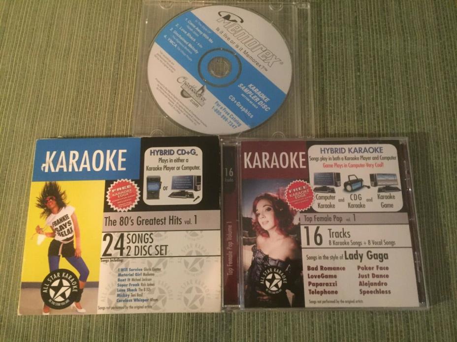 3 Karaoke Music Disc Set. CD CD+G ~ Lady Gaga, 80's, Love Shack, Michael Jackson