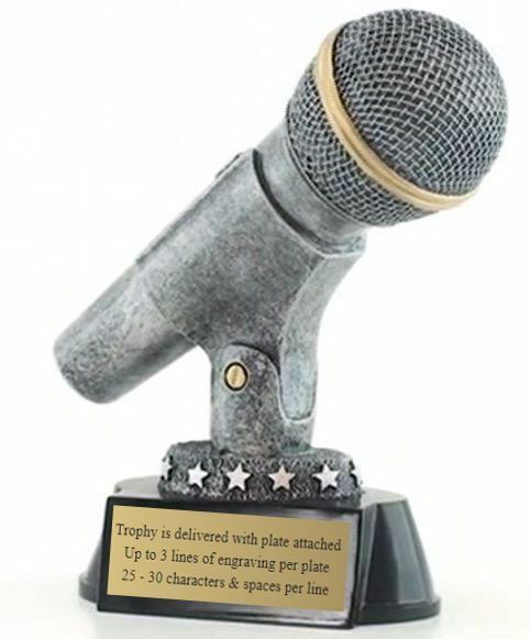 Silver Microphone Trophy / Karaoke Award (CM-99001) - DECADE AWARDS Exclusive