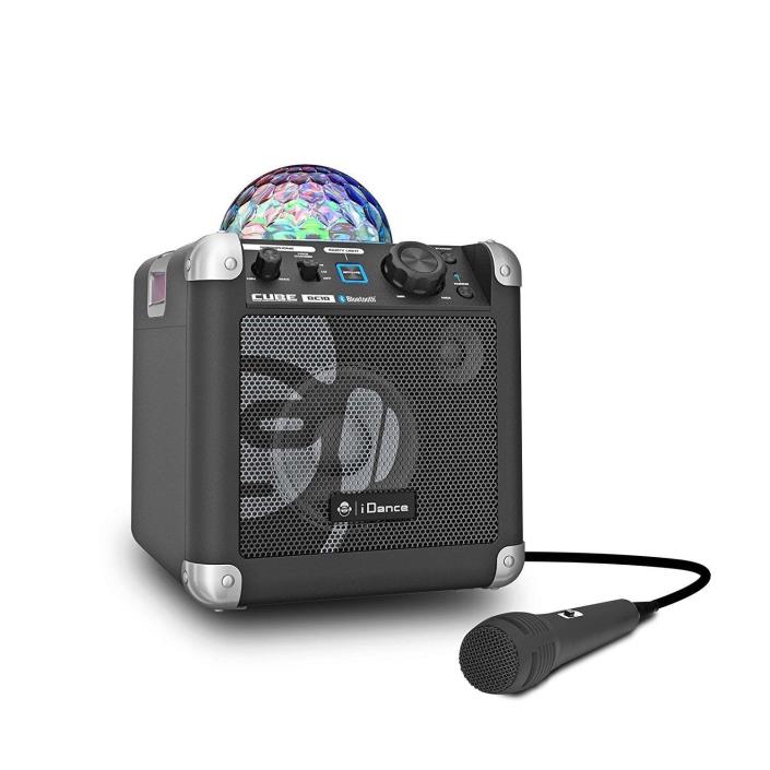 iDance Sing Cube Karaoke System w/Disco Light & Vocal Effects Black BC10BK READ
