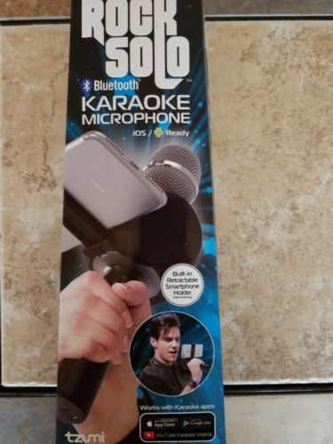 Tzumi Rock Solo Karaoke Mic Speaker Bluetooth Built-in Smartphone Holder BLACK