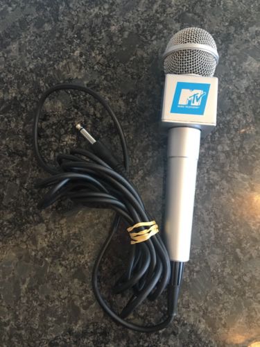 MTV Karaoke Microphone Wired Black Stage Music Mic TV 6.35mm 10 Feet Cord
