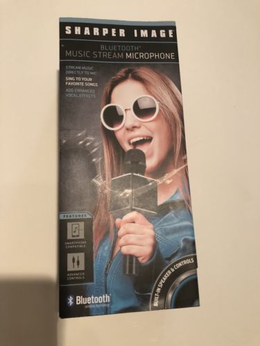 Sharper Image Bluetooth Music Stream Karaoke Microphone Mic New
