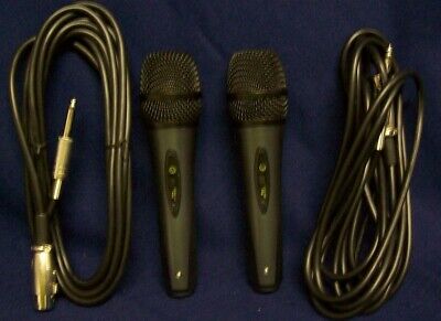 2 VOCOPRO MK6 KARAOKE MICROPHONES WITH CABLE