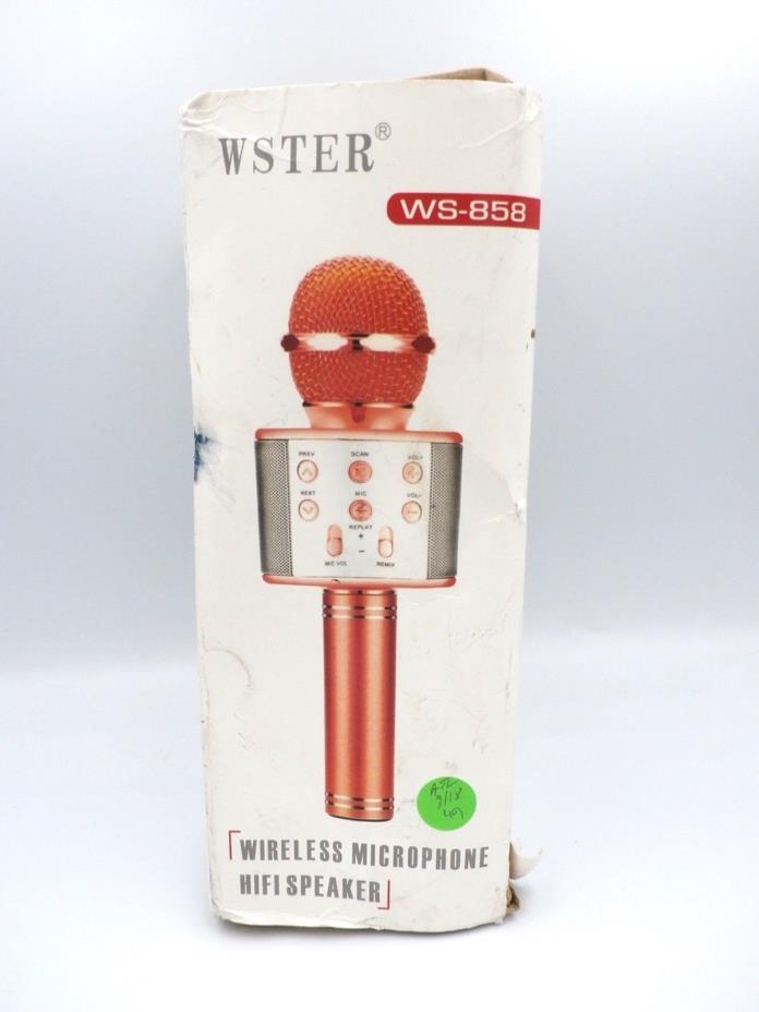 WSTER WS-858 Wireless Bluetooth Karaoke Microphone Speaker Handheld - Rose Gold
