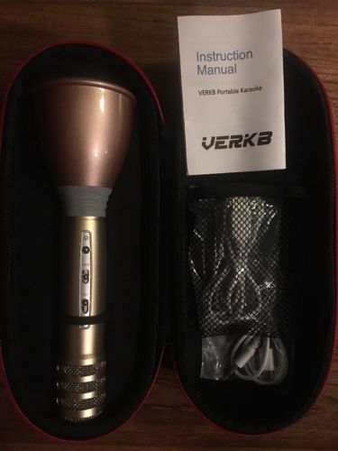 VERKB Portable Wireless Microphone Karaoke 3-in-1 Bluetooth Aluminium with Case