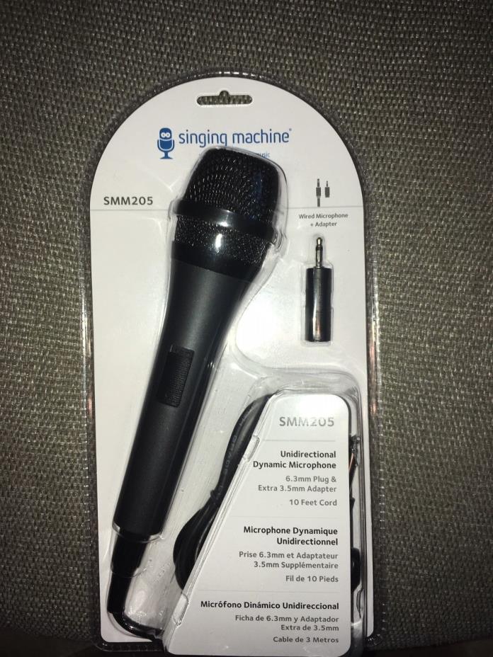 The Singing Machine SMM205 Microphone with 10 foot cord and adapter