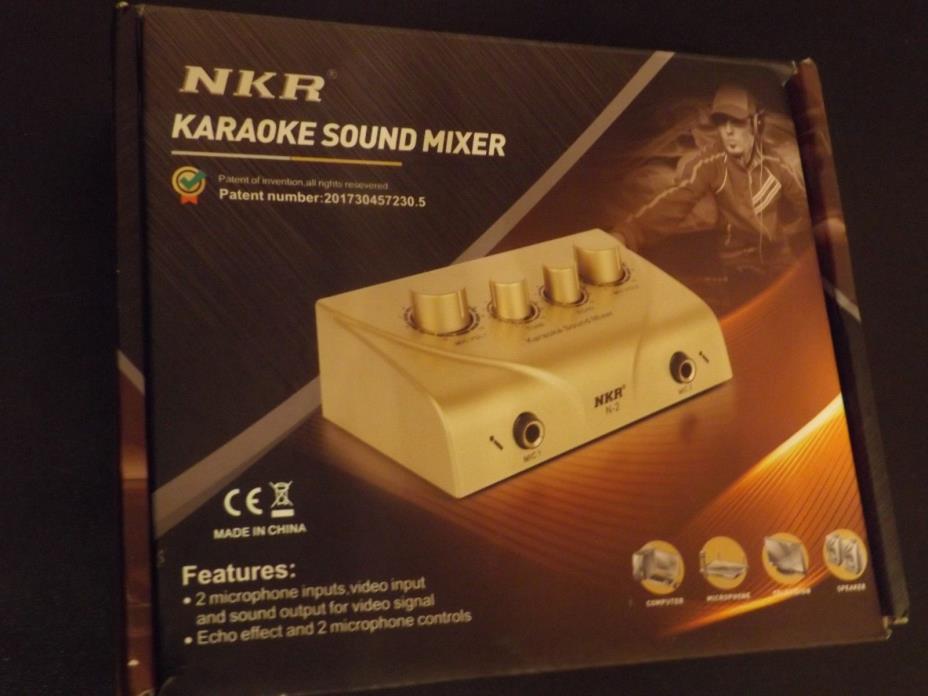 NKR N-3 Karaoke Sound Mixer Dual Mic Inputs With Cable Black Z2N3