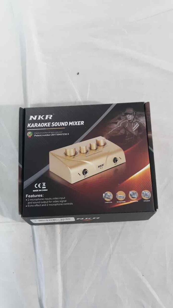 NKR Karaoke Audio Studio Sound Mixer Dual Mic Inputs Cable for Stage Home KTV