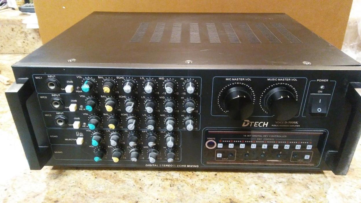DTech Voice D-5000K Public Address Amplifier - Profesional Mixing For Karaoke