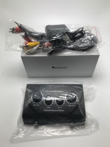 Fifine Technology DVD Karaoke Mixer System Black (2 Microphone, Echo)