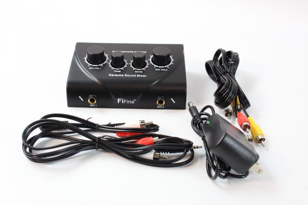 Karaoke Mixer Fifine Digital Audio Sound Echo Mixer with Cabl TV-N3