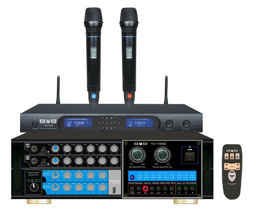 BVB VA-77MKII Professional 1000W Mixing Amplifier & VM-77MKII 2 x Wireless Mics.