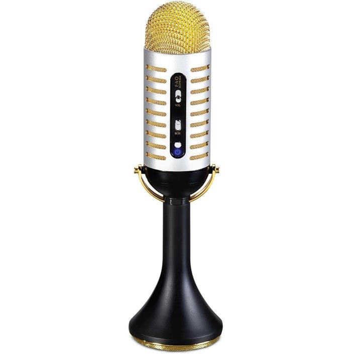 FAO SCHWARZ NEW Vintage Microphone w/Built-In Speaker for Karaoke, Bluetouth