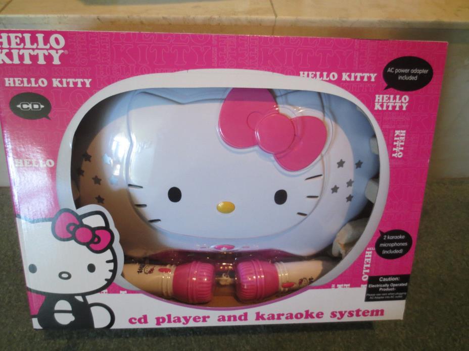 Hello Kitty CD PLAYER and KARAOKE SYSTEM KT2003CA CD-R/RW 2 MICOPHONES INCLUDED