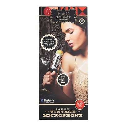 FAO Schwarz Bluetooth Gold Vintage Musical Microphone ~ Stream & Sing Songs