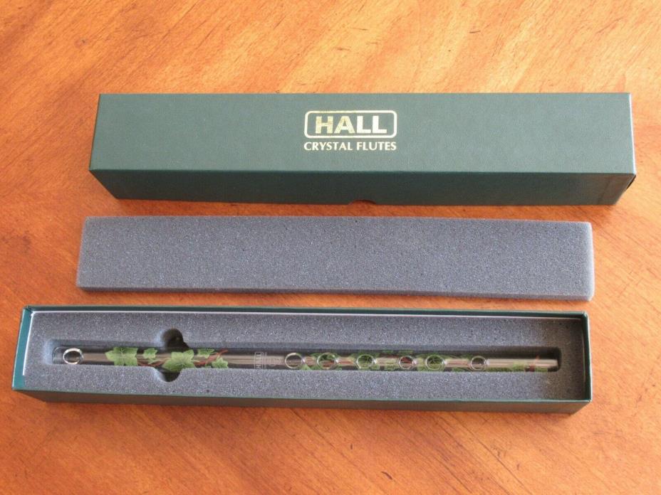 Hall Crystal Flute in C Ivy PICCOLO 104 USA Made Floral in original Box #11204