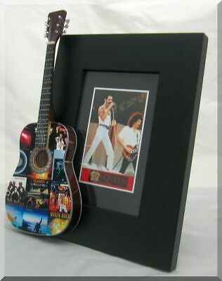 QUEEN Miniature Guitar Frame Freddie Mercury Brian May Album Covers