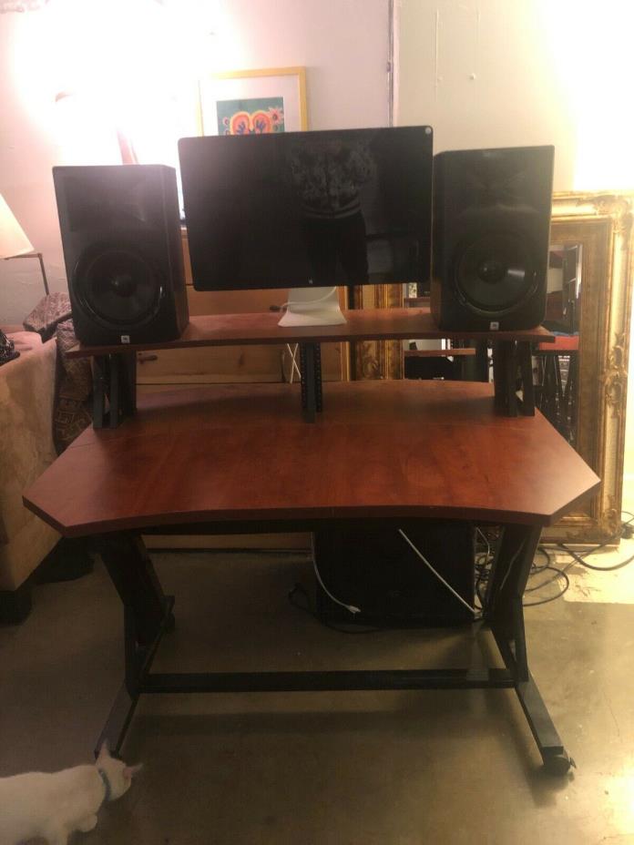 Studio Trends 46 in. Studio Desk with Dual 4U Racks Cherry