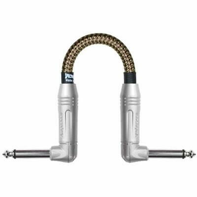 Braided Series Pedal Cable, Dual Right Angle Plugs, 6 Inch, Tweed Musical