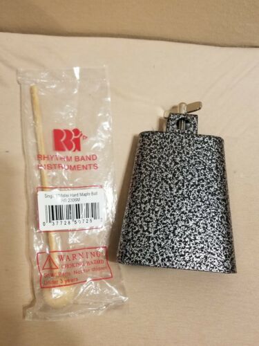 Rhythm Band Steel Cowbell 4.5 with Hard Maple Ball Mallet