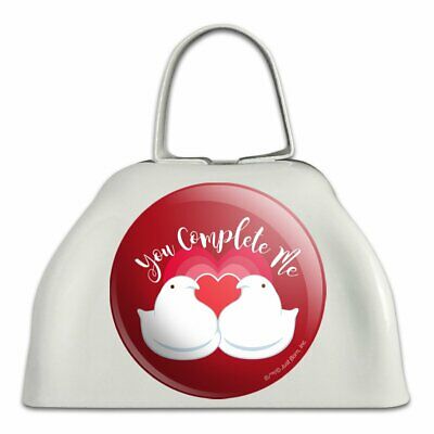 Peeps Heart Valentine You Complete Me Love White Cowbell Cow Bell Instrument