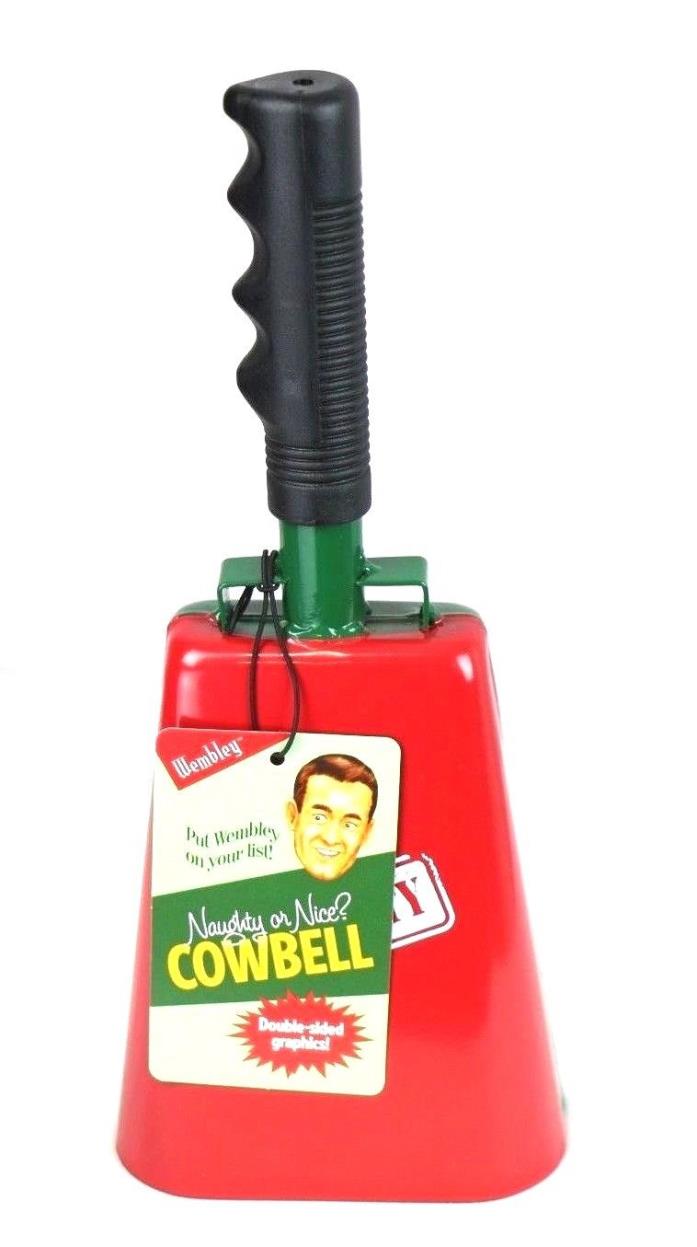 Wembley Christmas Cowbell Red & Green Sports Gag Gift Joke NEW