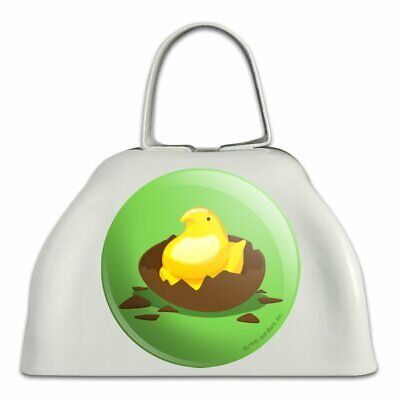 Peeps Hatching Out Of Chocolate Easter Egg  White Cowbell Cow Bell Instrument