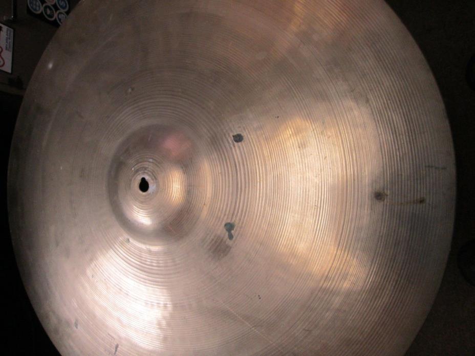 ZILCO by Azco 24” ride cymbal 3817g. Well worn from age. Keyholed very much