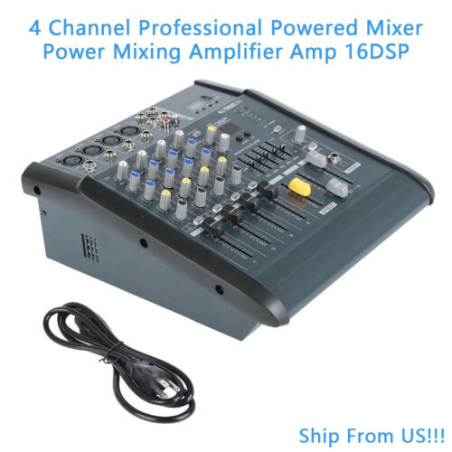 1400W 4CH Professional Powered Mixer Power Mixing Amplifier Amp 16 DSP DJ US NEW