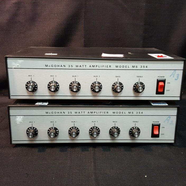 Lot of 2 VINTAGE McGohan 35 Watt Amplifier Model MS-354