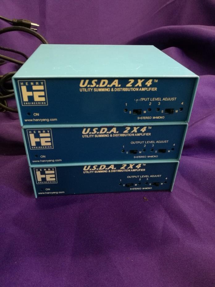 LOT OF 3 Henry Engineering USDA 2X4 Utility Summing & Distribution Amplifier R12