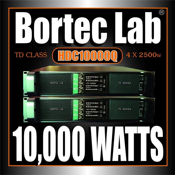 BORTEC LAB HDC10000Q 4/ch 10000 WATT HI-DENSITY POWER AMPLIFIER POWERS 16 SUBS