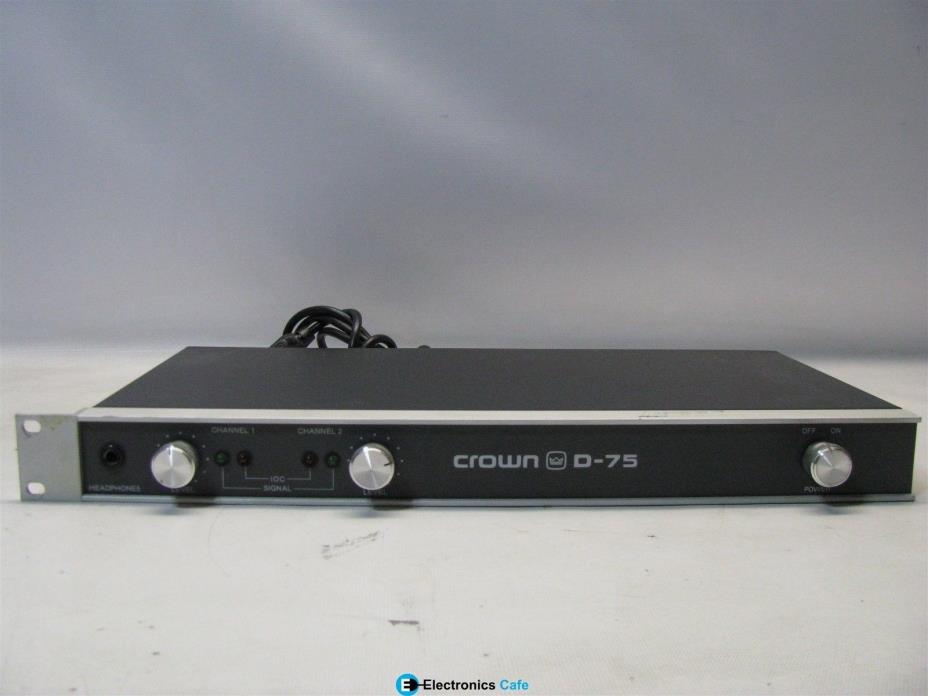 Crown D-75 2-Channel Stereo Power Amplifier* FOR PARTS ONLY*