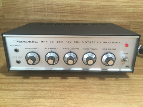 Realistic MPA-20 AC Mobile PA Amp Amplifier 32-2020B Vintage Solid State