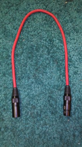 XLR MALE TO FEMALE 2 FT MIC PATCH CABLE NEW