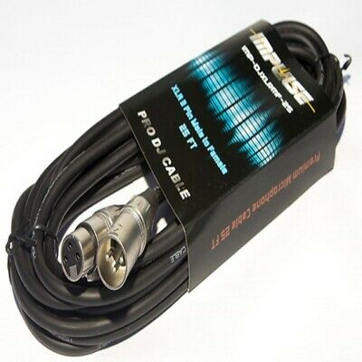 New IMP-DJXLRMF-25 25 foot Mic Cable Patch Cords XLR Male to XLR Female