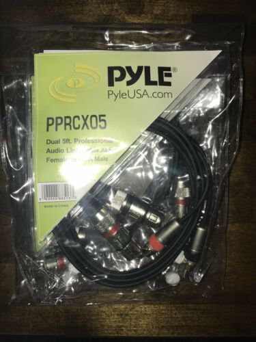 x3 PYLE PPRCX05 Dual 5ft. Professional Audio Link Cable XLR Female to RCA Male