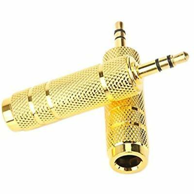 Professional 3.5mm 1/8 Inch Plug To 6.35mm 1/4 Jack Gold Plated Audio Stereo For