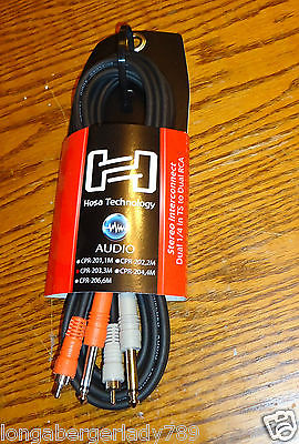 HOSA DUAL 1/4 TO RCA 10' CORD CABLE CORDS CABLES PATCH CABLE STEREO PA SYSTEM IT