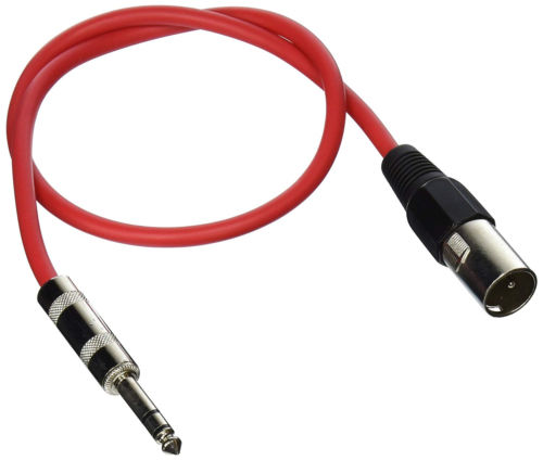 Seismic Audio - SATRXL-M2 - Red 2' XLR Male to 1/4