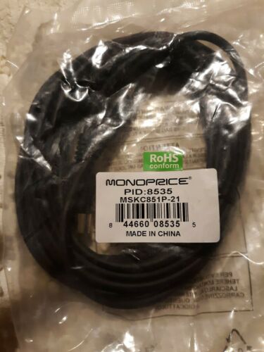 Monoprice 20ft MIDI Cable - Black With Keyed 5-pin DIN Connector