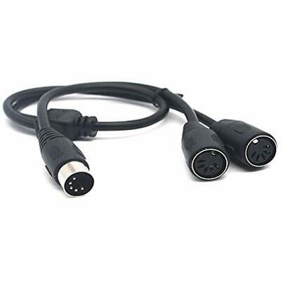 MIDI DIN Splitter Cable - 0.5 Meter Pin Male To Dual 2 X DIN-5 Female Extension