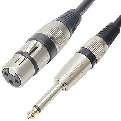 Microphone Cable Female XLR To 1/4 Inch TS Male Mono Unbalanced Interconnect - 5