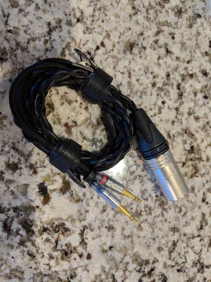 Balanced Headphone Cable E-Mu Teak custom XLR  2.5mm plugs