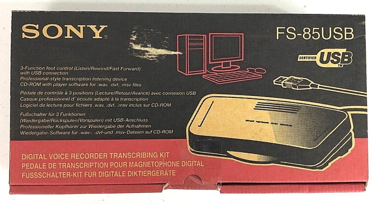 Sony FS-85USB Digital Voice Editor Recorder Transcribing Kit Foot Pedal Control