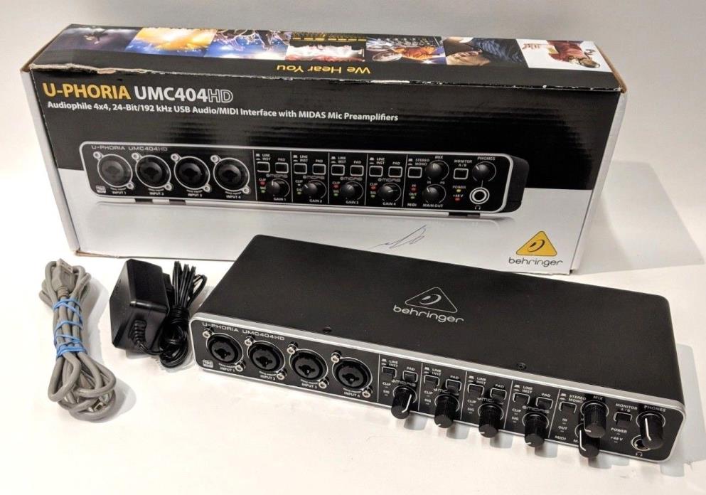Behringer U-PHORIA UMC404HD USB 2.0 Audio Recording Studio MIDI Interface