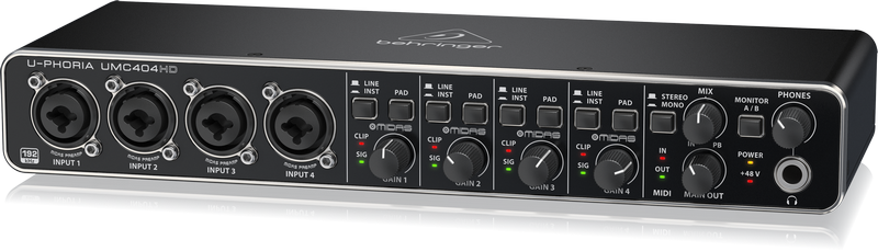Behringer U-PHORIA UMC404HD USB Audio Home Studio Vocal Recording Interface