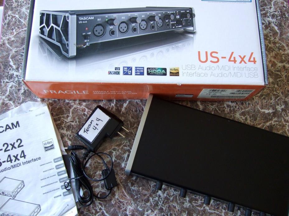 Tascam US-4x4 USB Home Recording Studio Audio Interface w/ Manual & Ableton Key